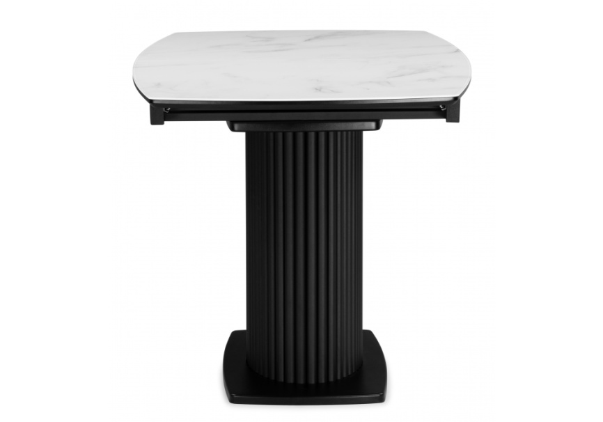 Стол стеклянный Фестер 140(180)х80 кристл статуарио / черный фото 4