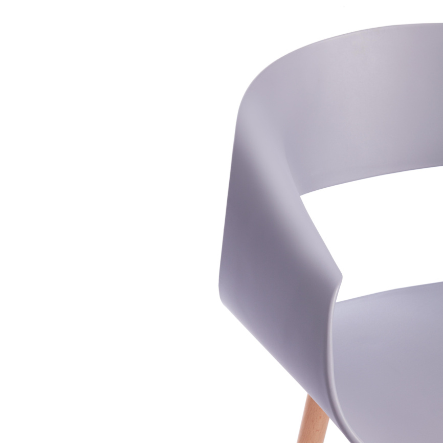 Стул КXX/QXX (мод.C1058-1) пластик/дерево, 60х53х81см, серый/натуральный фото 3