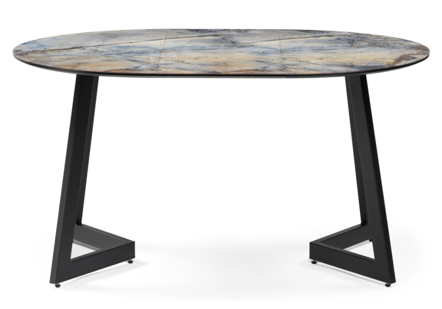 Стол стеклянный Алинг 100(140)х100х76 магеллан / черный фото 4