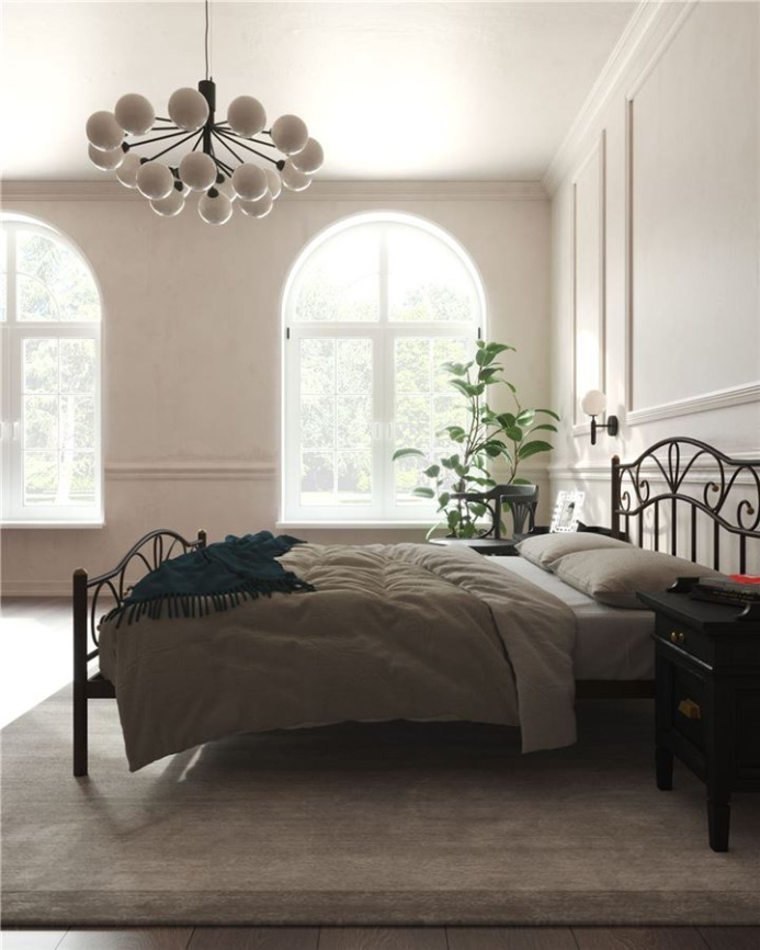 Кровать с изножьем "Глэдис"  (160х200/ноги металл/цвет Коричневый бархат) фото 3