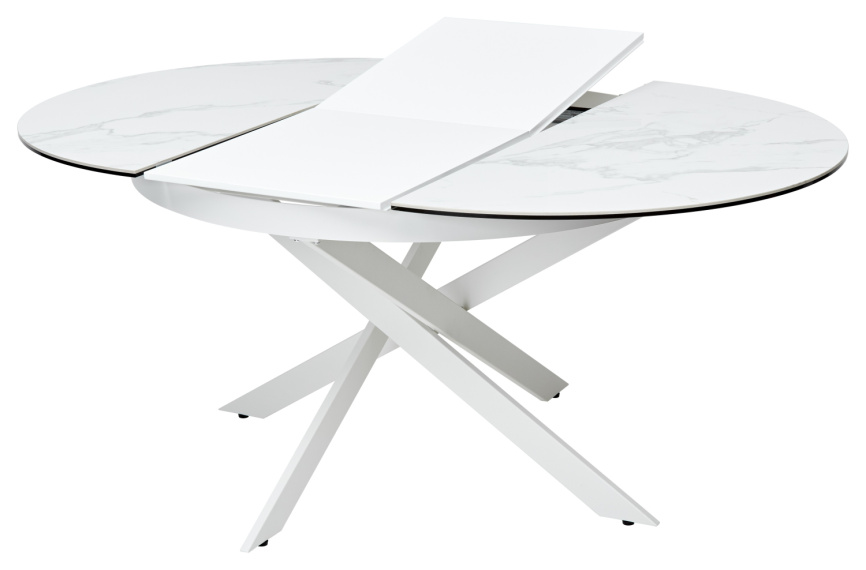 Стол TRENTO 120 HIGH GLOSS STATUARIO Белый мрамор глянцевый, керамика/ белый каркас, ®DISAUR фото 10