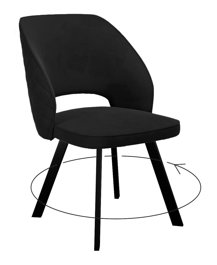 Стул DikLine 274 поворотный К21 черный, ножки черные фото 1