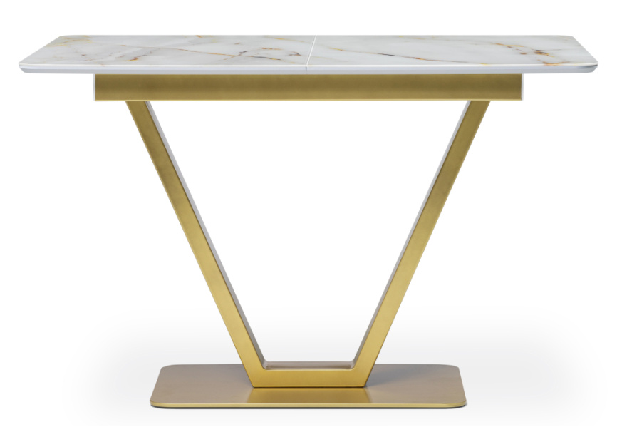 Стол стеклянный Бугун белый / золото фото 2