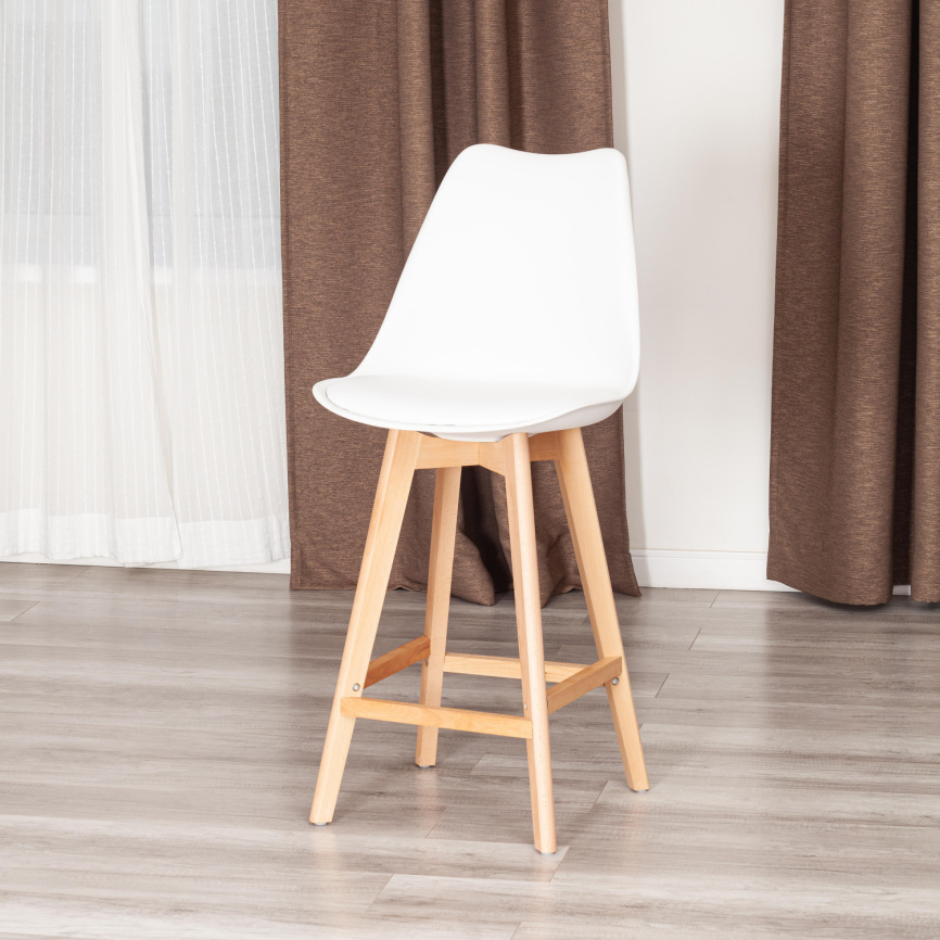 Стул барный TULIP BAR (mod. C1014H-1) / 2 шт. в упаковке пластик/дерево, 42 х 47,5 х 104 см, White ( фото 6