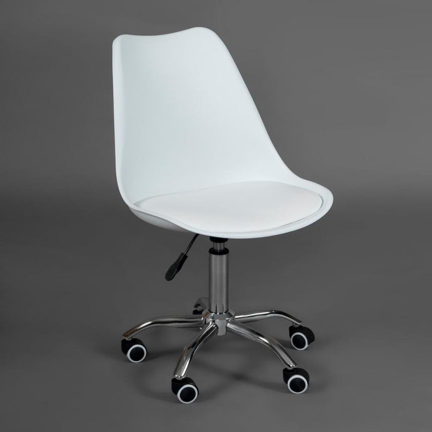 Офисное кресло Тулип/Tulip (мод.106-1) металл/пластик/PU, 58 x 47 x 97см, White (белый) / Chrome (хр фото 8