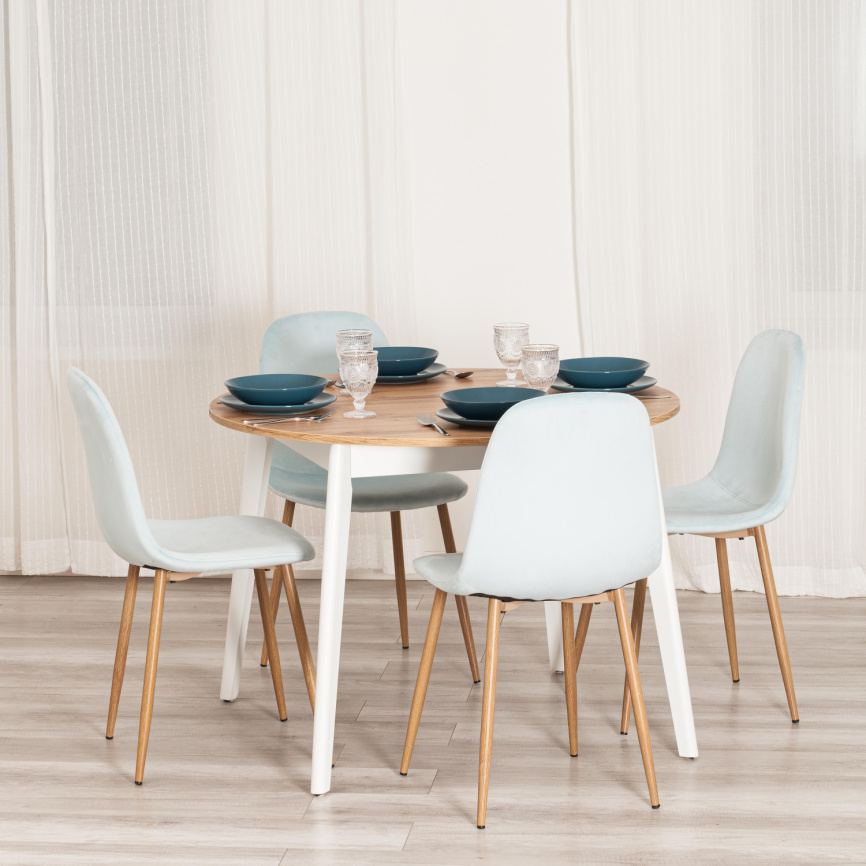 Стул BREEZE (mod. 4724) Велюр/металл , 44 х 53 х 87 см, Aquamarine (аквамарин) HLR16 / натуральный фото 9