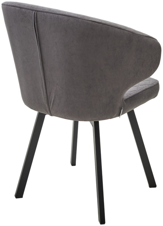 Стул ХИЛТОН 360 град., цвет B28 Темно-серый, велюр / черный каркас фото 4