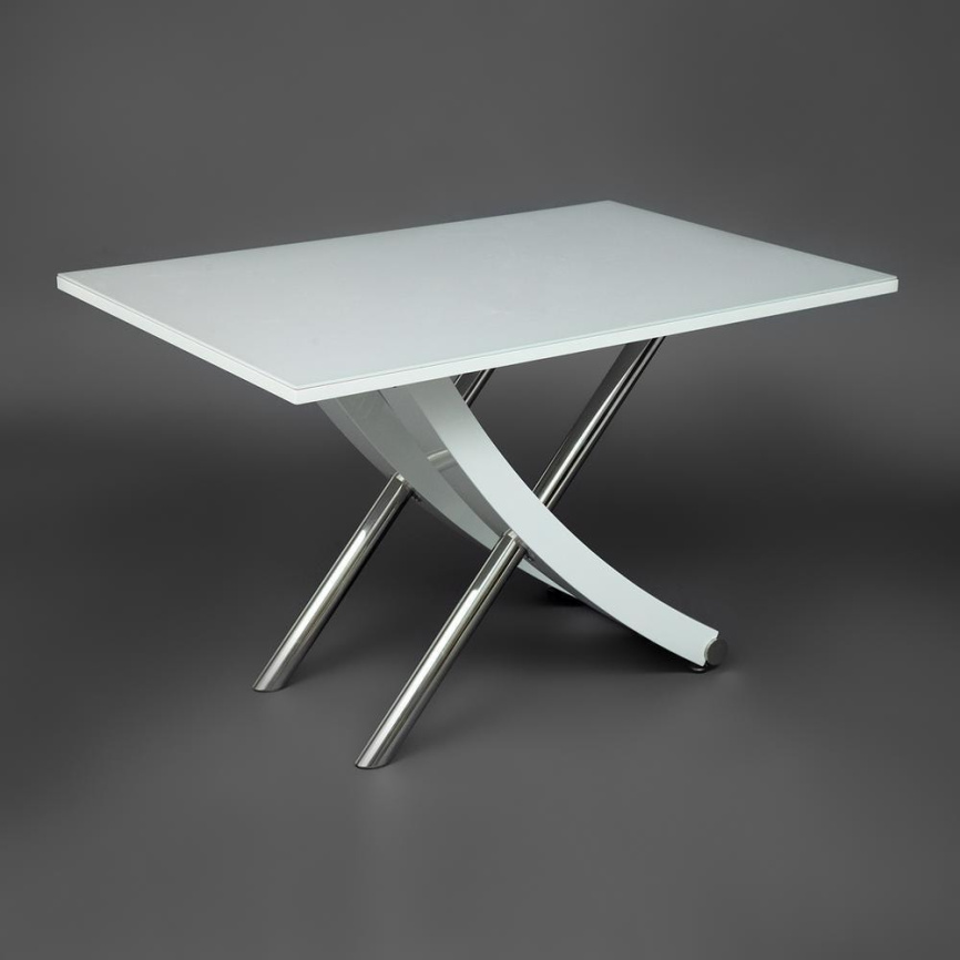 Стол ARNO (mod.EDT-H016) мдф high gloss, закаленное стекло, металл, 120х80х75см, Белый (White) фото 11