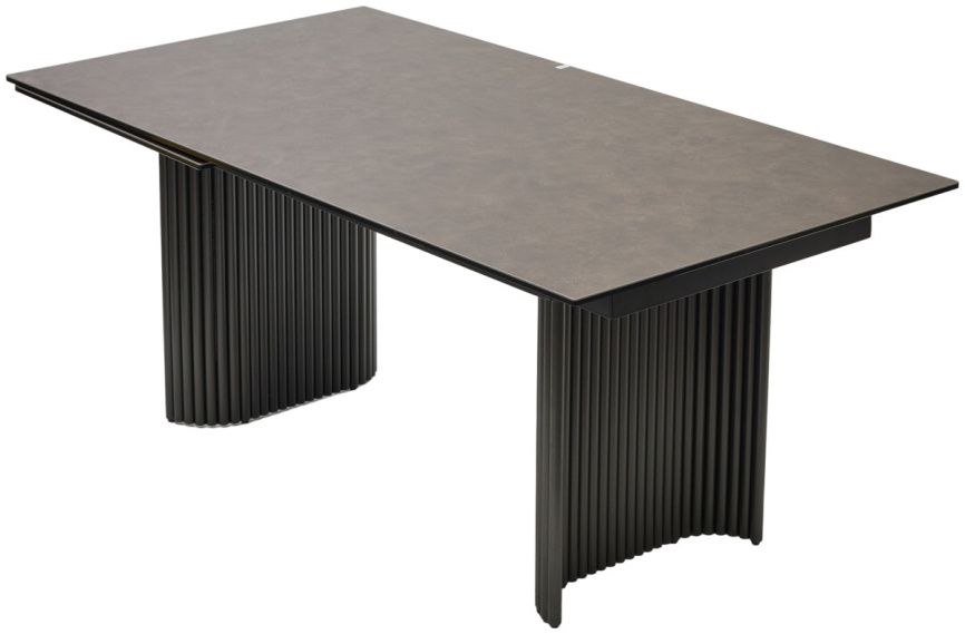 Стол РАГНАР (RAGNAR) 180 цвет 1697 Коричневая кожа / Темно-серый, ®DISAUR фото 4