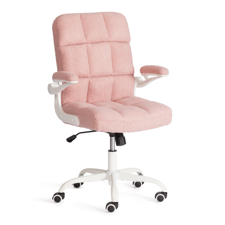 Кресло Лугано Вт/Lugano Wh ткань teddy/тедди, розовый фото 1