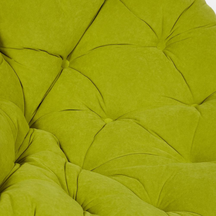 Кресло-качалка Папасан/Papasan (W 23/01 B) /с подушкой/ 115х78х104см, пекан орех, флок олива, 23 фото 4