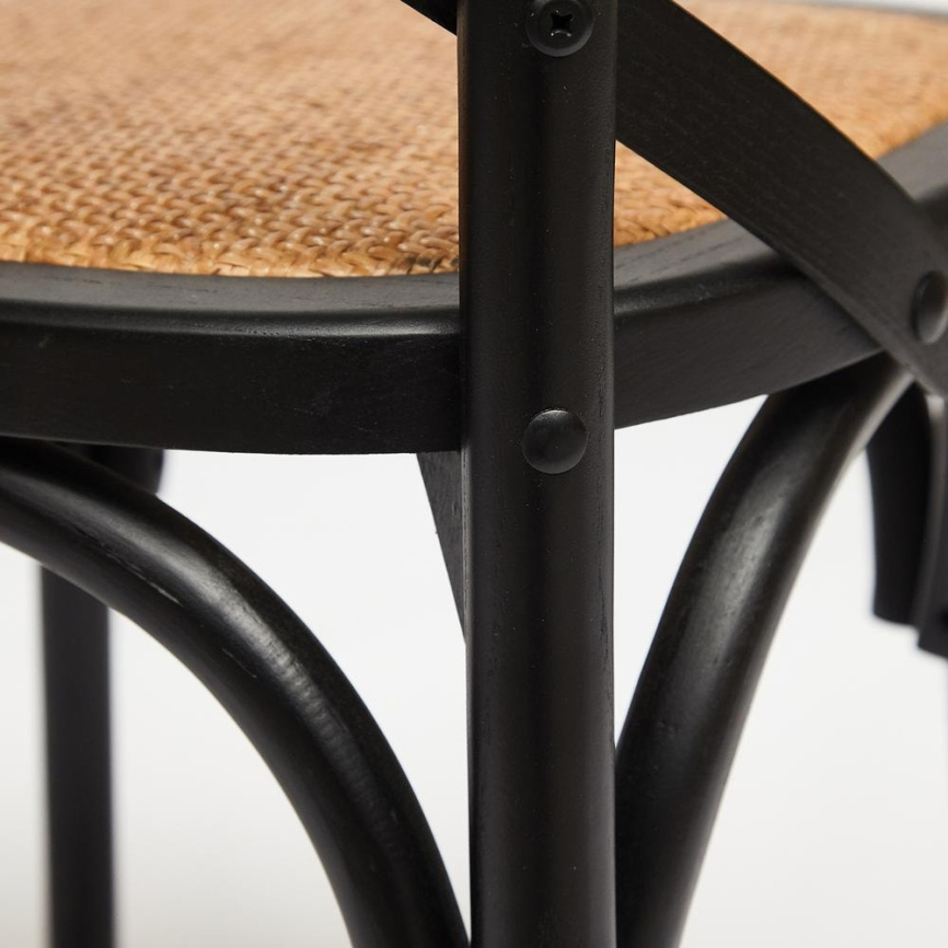 Стул CROSS (mod.CB2001) дерево вяз, 49.5*53.5*87, черный фото 8