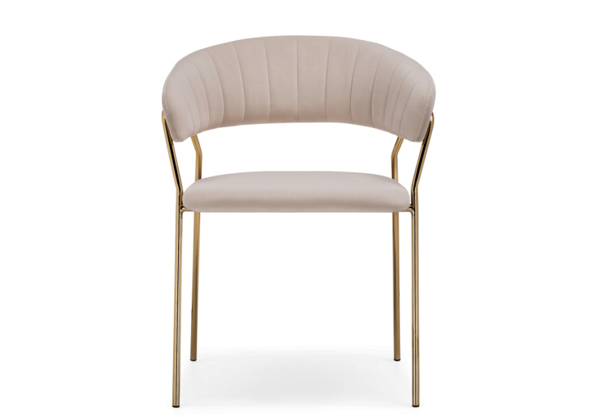 Стул на металлокаркасе Kamelia 1 beige / gold фото 2