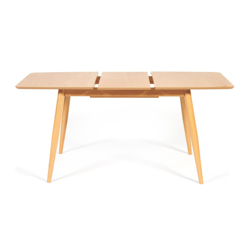 Стол обеденный раскладной Павильон/Pavillion МДФ/бук, 80х120+40х75см, натуральный фото 5