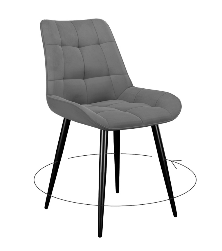 Стул DikLine 226 поворотный B22 GREY, ножки черные фото 1