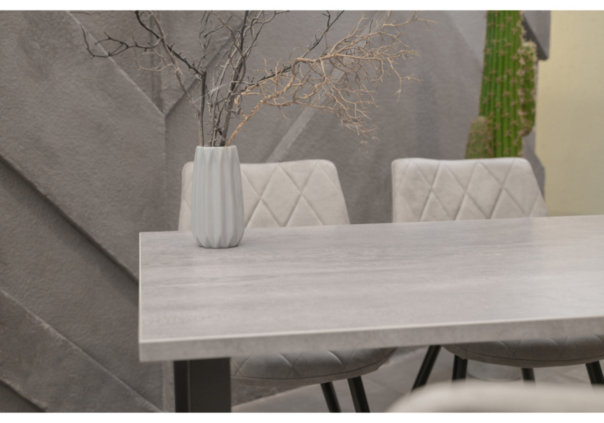 Стол деревянный Лота Лофт 120х75 бетон светлый / черный матовый фото 8