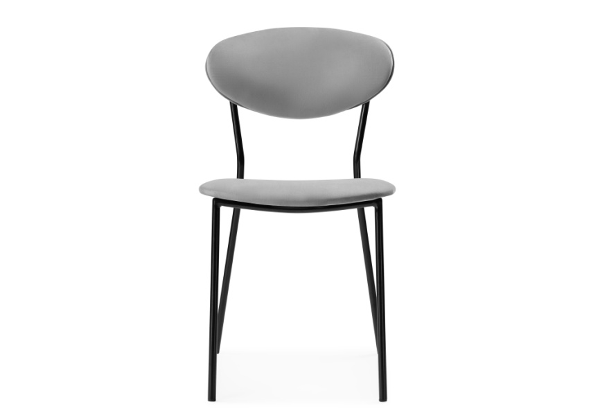 Стул на металлокаркасе Корсе светло-серый/ черный глянец фото 2