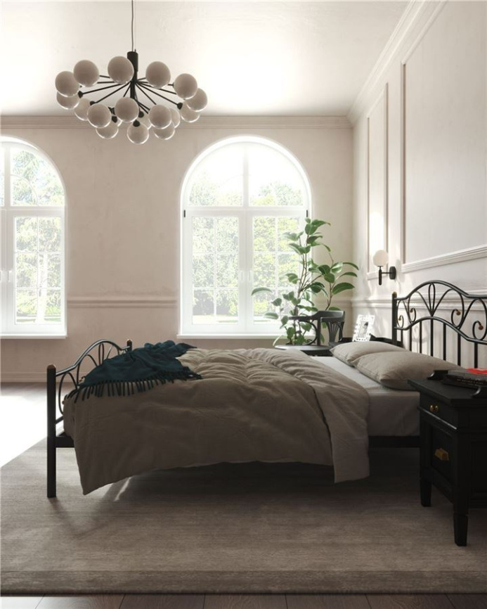 Кровать с изножьем "Глэдис"  (180х200/ноги металл/цвет Черный) фото 3