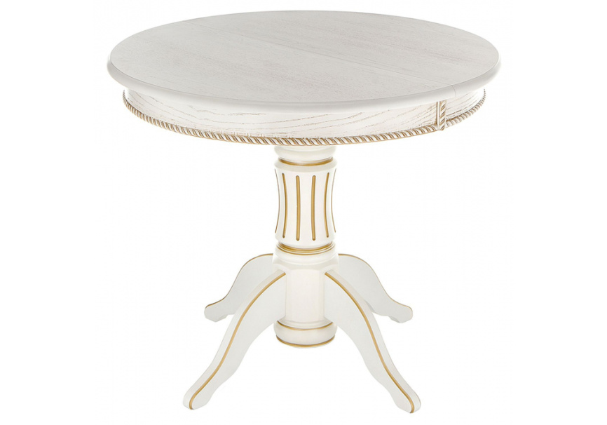 Стол деревянный Павия молочный / золото патина фото 1