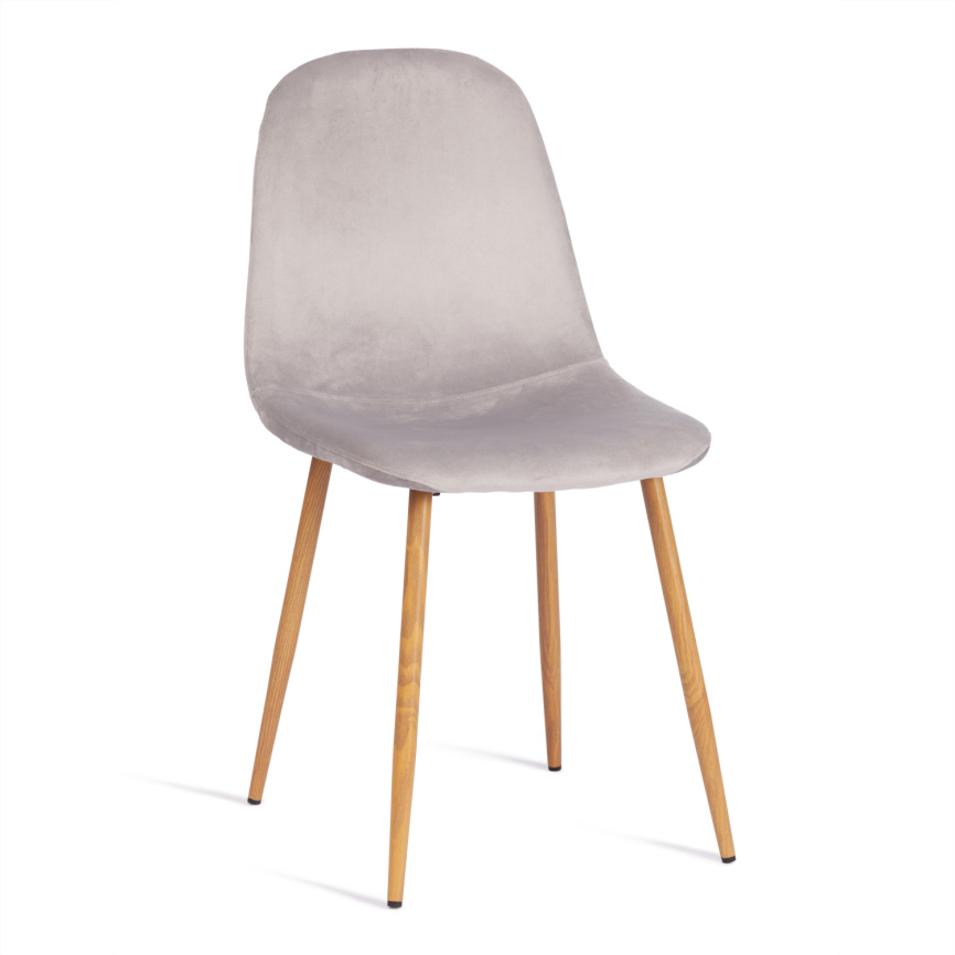 Стул BREEZE (mod. 4724) Велюр/металл , 44 х 53 х 87 см, Light grey (светло-серый) HLR14 / натуральны фото 1