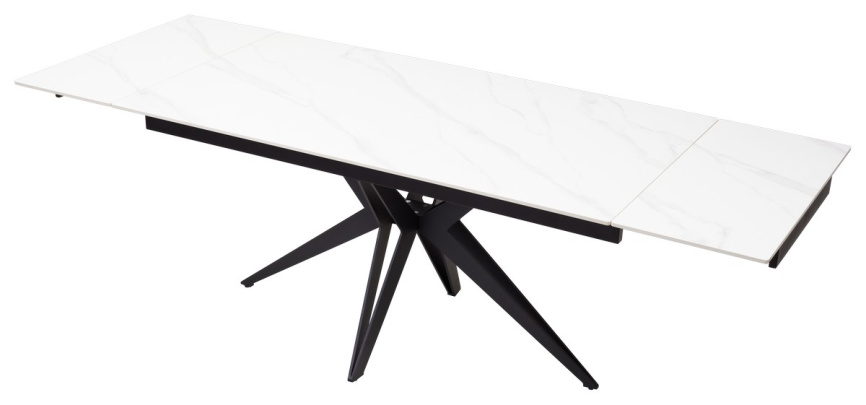 Стол FORIO 160 MATT WHITE MARBLE SOLID CERAMIC / BLACK, ®DISAUR фото 3