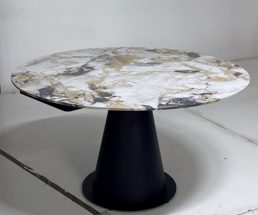 Стол TERAMO 135 GLOSS GRAND JADE SOLID CERAMIC, керамика, поворотн.механизм / Черный каркас, ®DISAUR фото 12