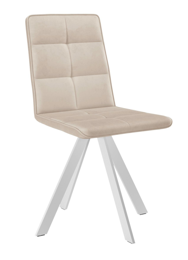 Стул DikLine 230 поворотный B03 BEIGE, ножки белые фото 1