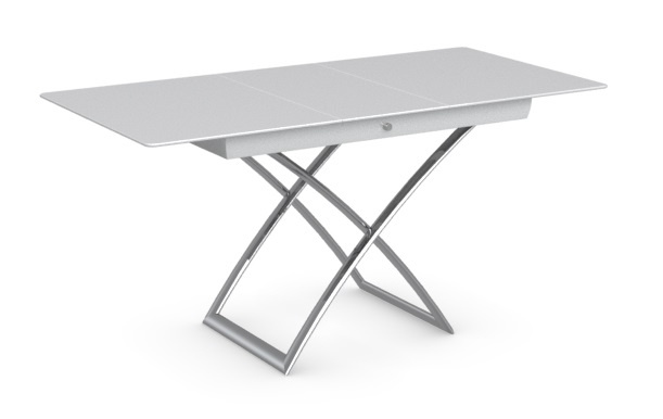 Стол MAGIC-J CS/5041-G, P77 chrome/ P64 white/ glass GXW extrawhite фото 1
