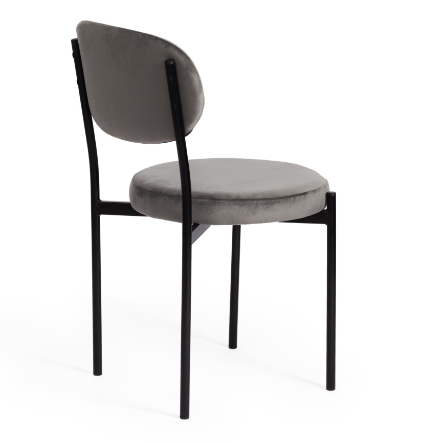 Стул Revo/Рево (мод. 7033) (1шт.в упаковке) ткань/металл, 47х54х82см, серый бархат 26/черный фото 3