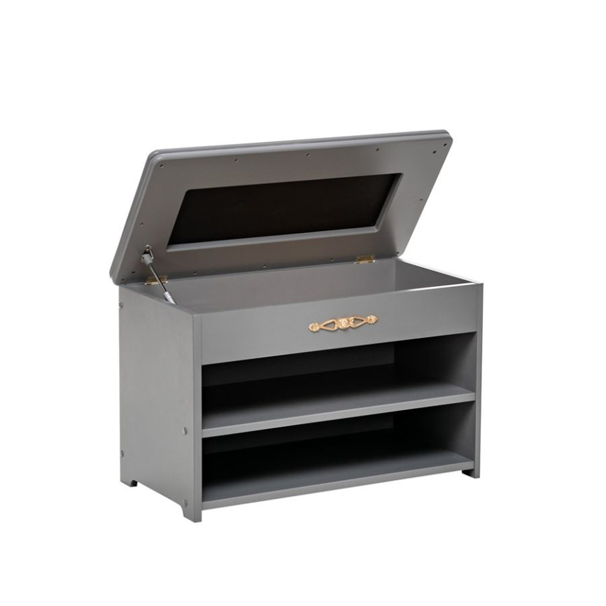 Обувница Патриция (Серый ясень / ткань V 19, каретная стяжка) фото 3