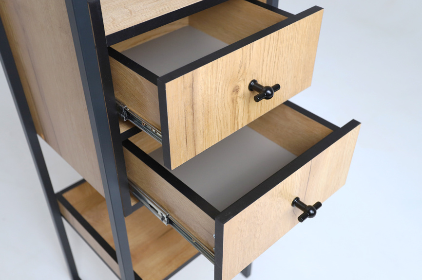 Стеллаж Берген-3, Дуб крафт золотой/Черный фото 12