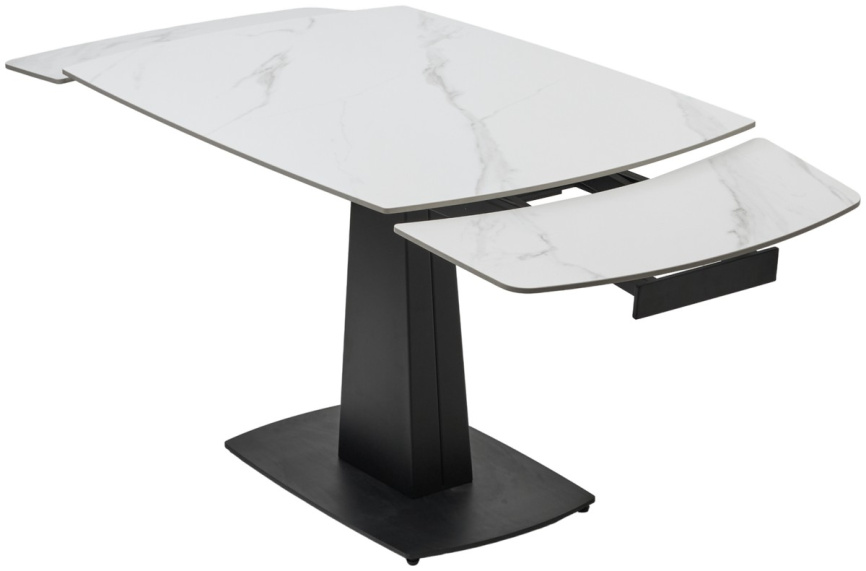 Стол БАЛД (BALDE) 140 цвет БЕЛЫЙ МРАМОР МАТОВЫЙ (MATT WHITE MARBLE SOLID CERAMIC) / ЧЕРНЫЙ, ®DISAUR фото 11