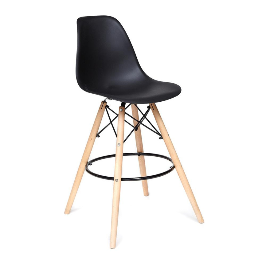 Стул барный Cindy Bar Chair/Синди Бар Чаир (мод. 80-1) дерево бук/металл/пластик, 50х51х109см, черны фото 1