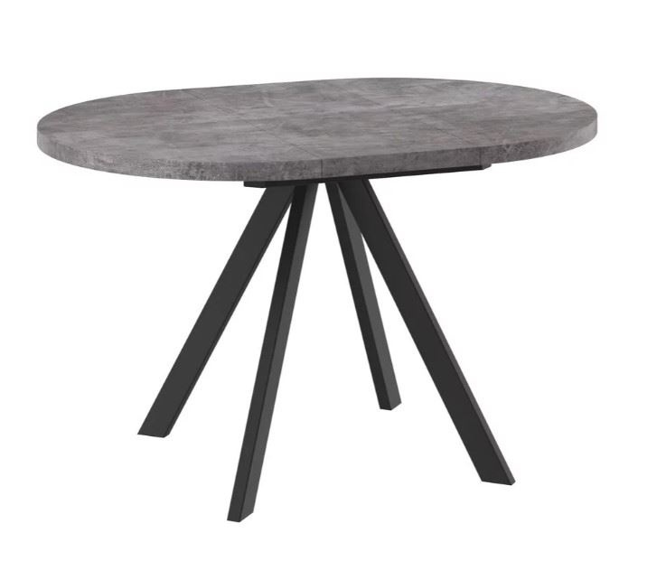 Стол круглый раздвижной Рондо М-90 (ДЫМЧАТАЯ КЕРАМИКА/ЧЕРНЫЙ) 90/125 фото 2