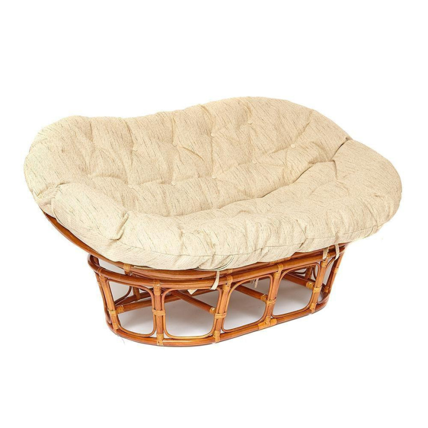 Диван MAMASAN/МАМАСАН 23/02 W /с подушкой/ подушка 182х119 см, 169х102х80 см, Cognac (коньяк), ткань фото 1