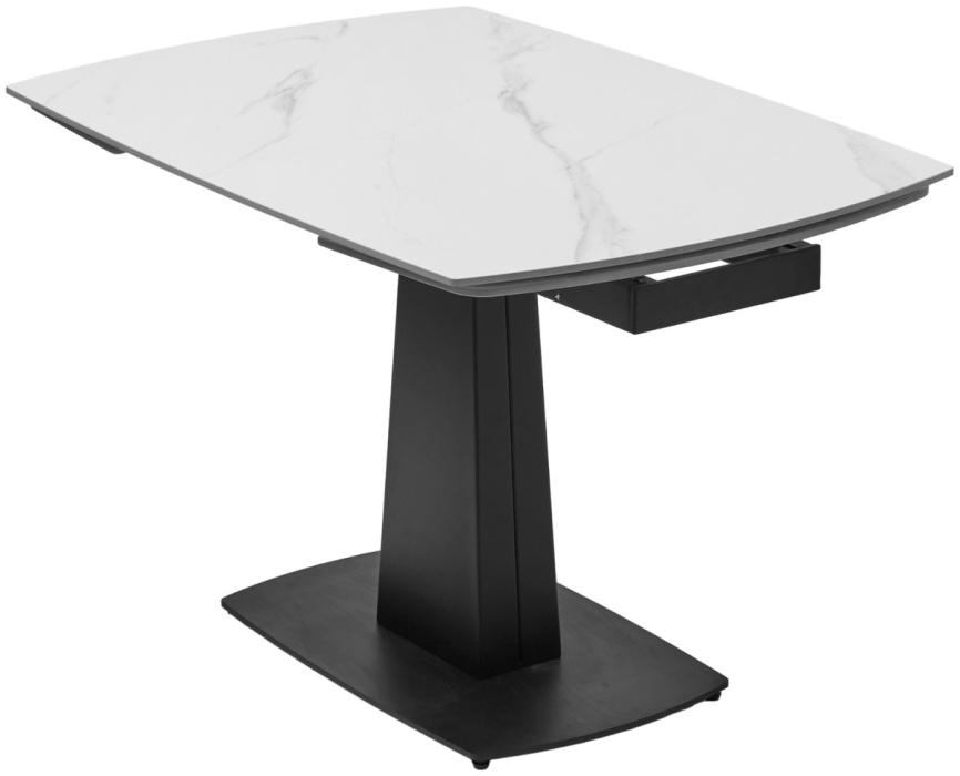 Стол БАЛД (BALDE) 140 цвет БЕЛЫЙ МРАМОР МАТОВЫЙ (MATT WHITE MARBLE SOLID CERAMIC) / ЧЕРНЫЙ, ®DISAUR фото 3
