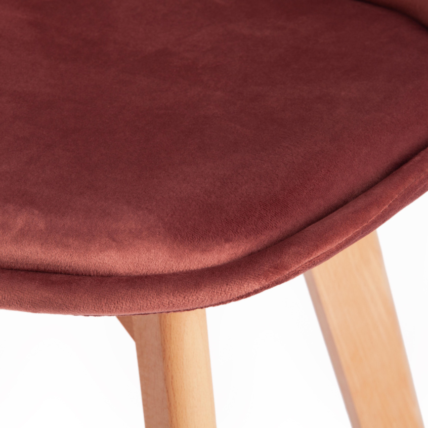 Стул Тулип Софт/Tulip Soft (мод.74)/1 шт. в упаковке вельвет/дерево, 54х47х83см, коралловый /натурал фото 7