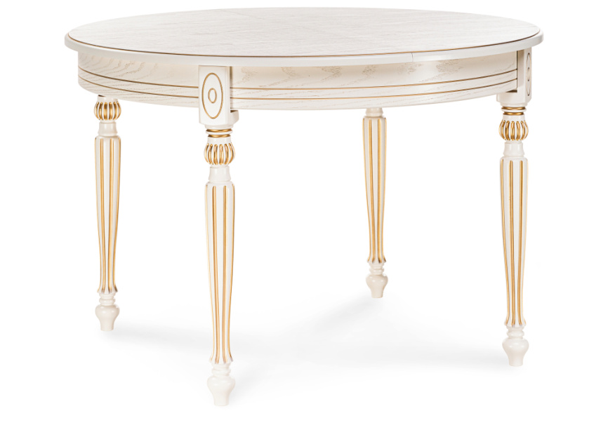 Стол деревянный Брейзер молочный / золото фото 1