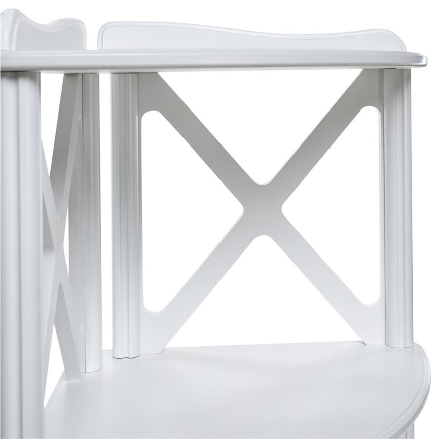 Этажерка-стеллаж угловая "Джульетта"-3 (молочный дуб) Вис фото 3