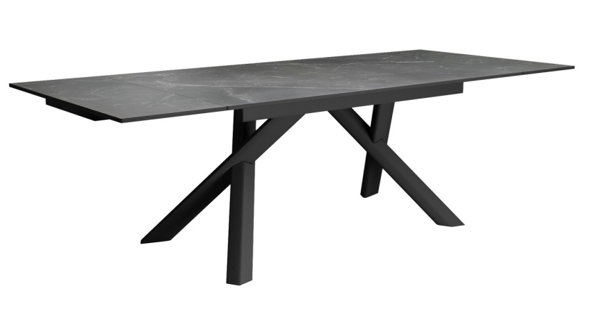 Стол DikLine KX160 керамика черный мрамор С45 матовая/опоры черные (2 уп) фото 5