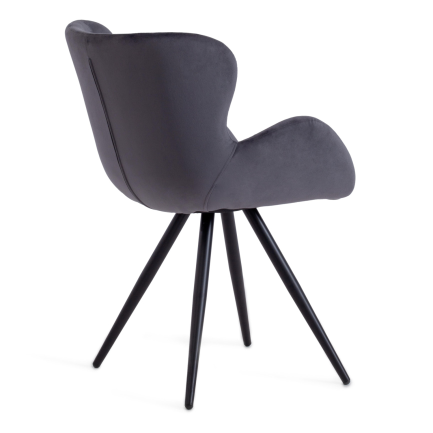 Кресло BOEING ( mod. 9120) / 1 шт. в упаковке металл/вельвет, 42x58x84.5x47см, серый (HLR 21)/черный фото 3