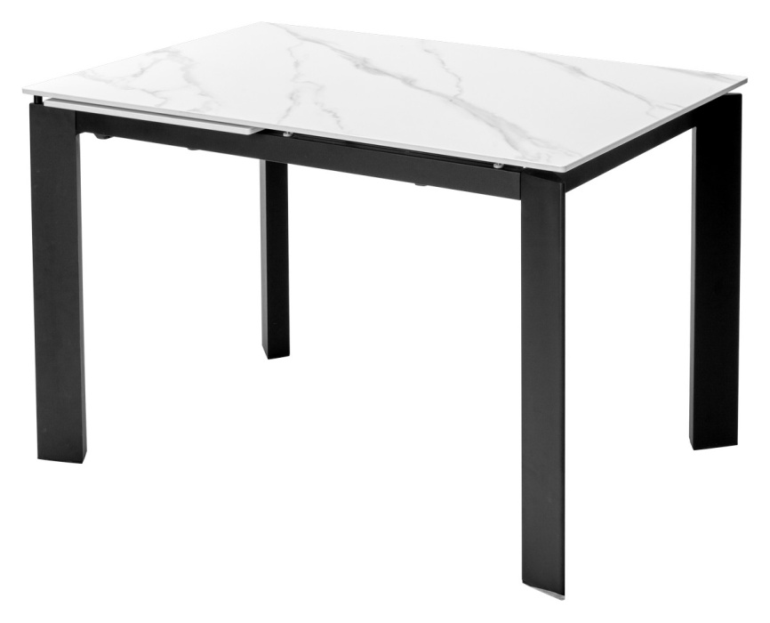 Стол CORNER 120 MATT WHITE MARBLE SOLID CERAMIC / BLACK, ®DISAUR фото 1