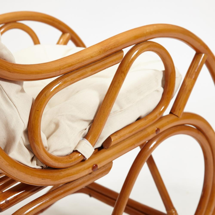 Кресло-качалка Виенна/Vienna (разборная) /без подушки/ натуральный ротанг, 58х133х102см, коньячный фото 7