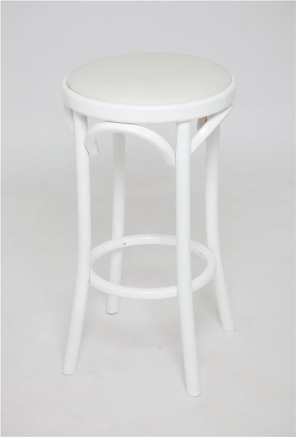 Табурет барный 650 Венский мягкий (белая эмаль, экокожа белая) фото 1