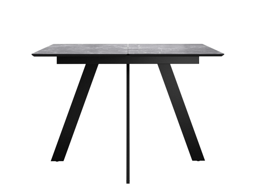 Стол DikLine DKD120, керамика 120(160)х80, мрамор серый матовый, опоры черные (2 уп.) фото 5