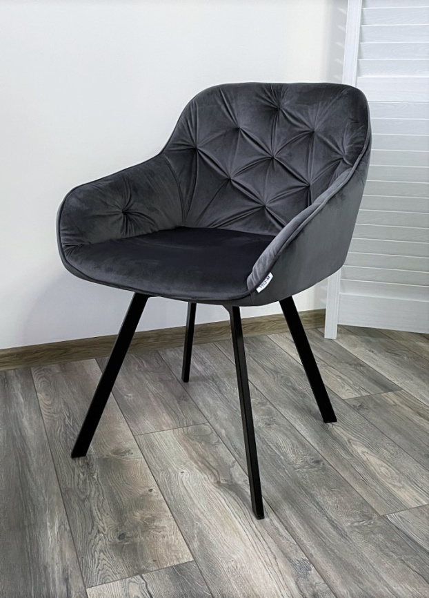 Стул GALE 360 град. поворот. BLUVEL-14 GREY, велюр/ черный каркас, М-City фото 7