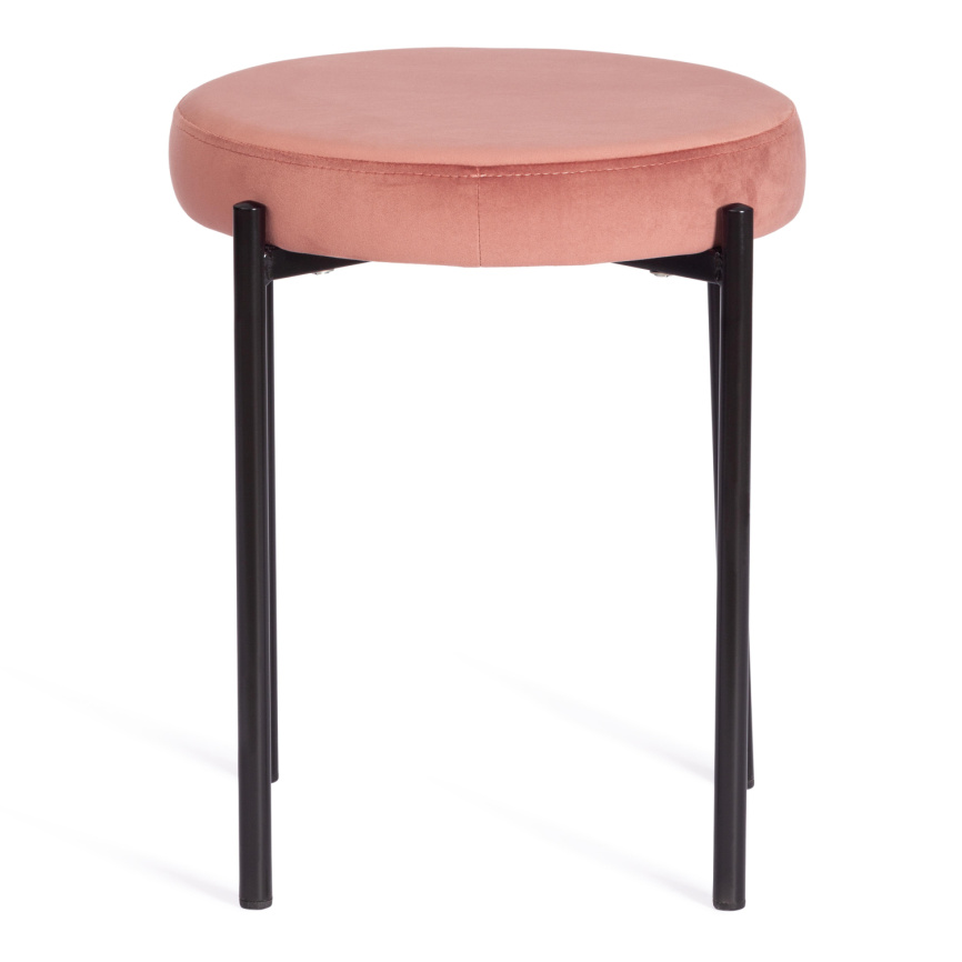 Табурет Рево/Revo (мод. 7034) ткань/металл, 44х44х47см, коралловый бархат 15/черный фото 2