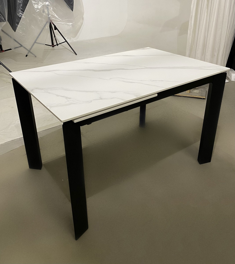 Стол CORNER 120 MATT WHITE MARBLE SOLID CERAMIC / BLACK, ®DISAUR фото 5