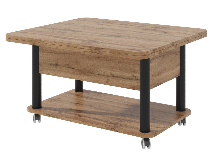 Стол-трансформер Дебют 3, Дуб вотан/Ножки чёрные фото 1