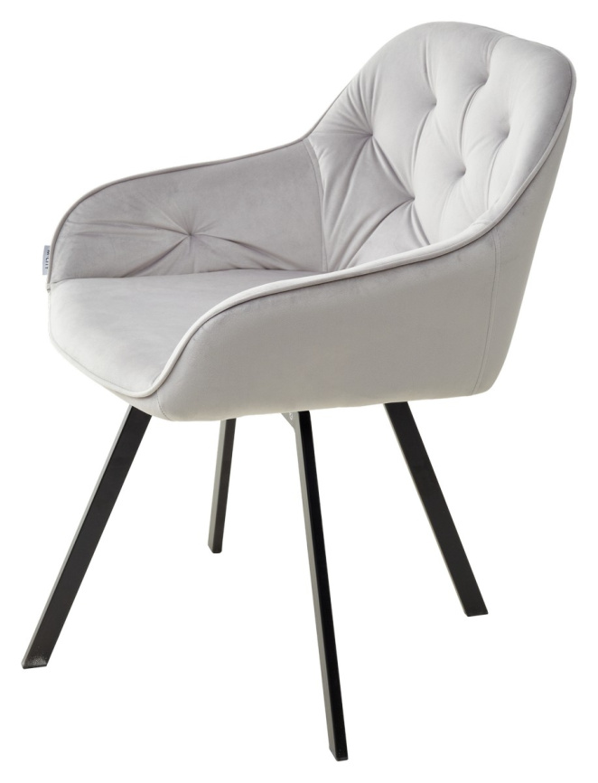 Стул GALE 360 град. поворот. BLUVEL-03 LIGHT GREY, велюр/ черный каркас, М-City фото 4